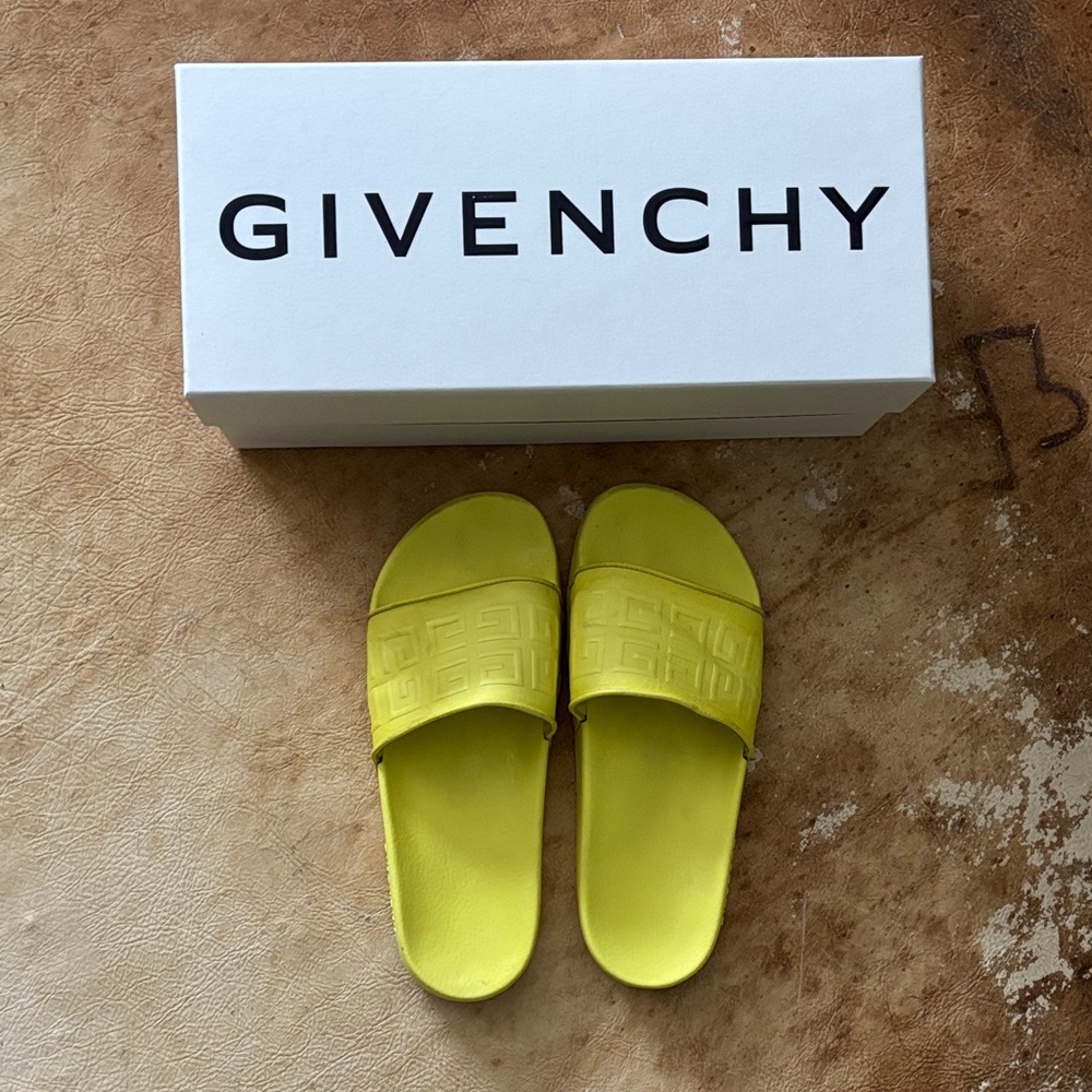 Givenchy Bright Yellow Slides size women’s US 11